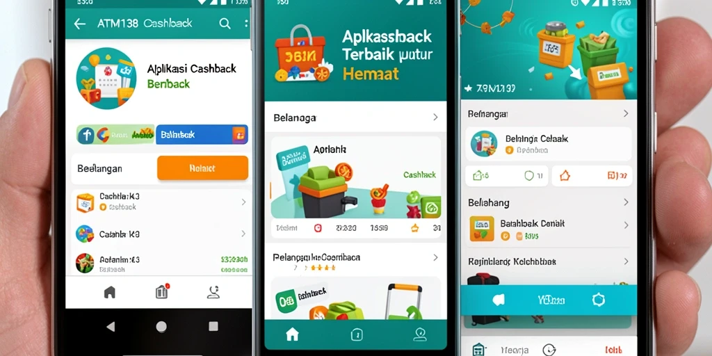 Screenshot tampilan antarmuka aplikasi ATM138 menampilkan fitur cashback yang menarik.