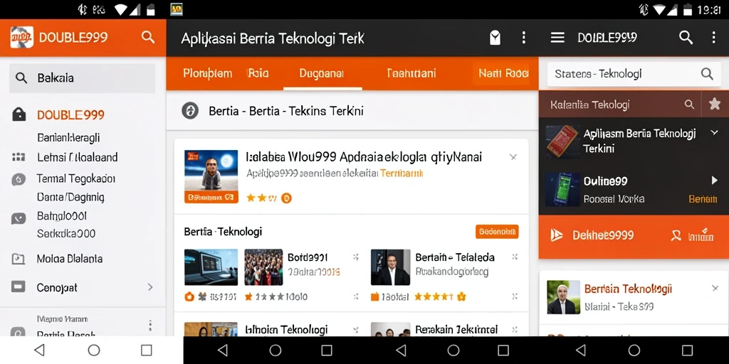 Antarmuka pengguna modern dan informatif dari DOUBLE999.