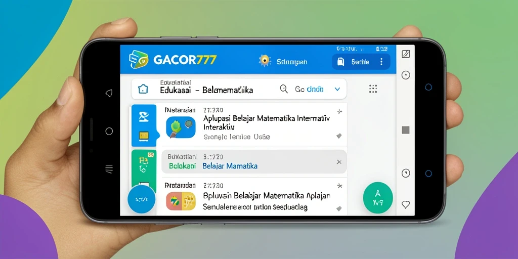 Antarmuka aplikasi GACOR777 yang ramah pengguna untuk Belajar Matematika.