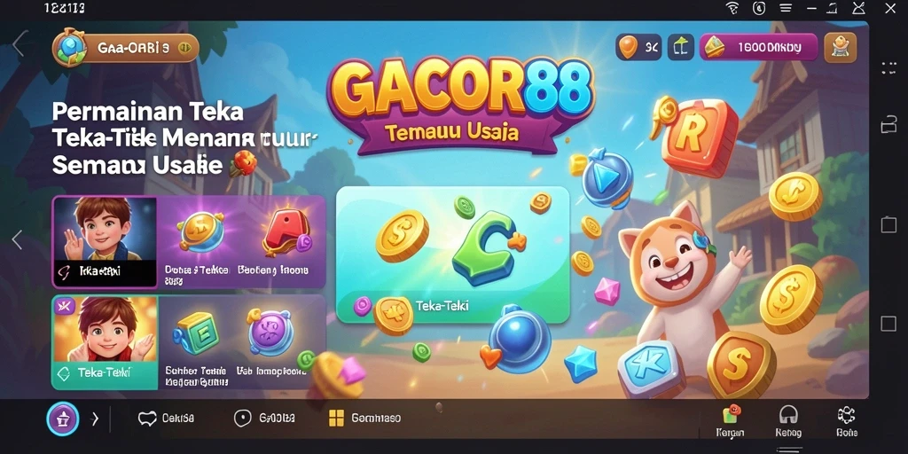 Tampilan antarmuka permainan Teka-Teki GACOR88 yang menarik.