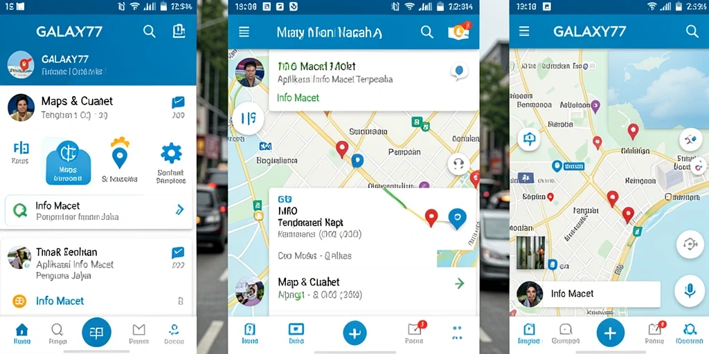 Antarmuka aplikasi GALAXY77 menampilkan informasi kemacetan dengan jelas dan informatif.