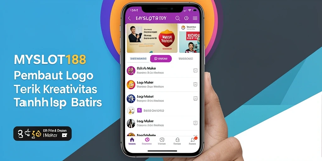 Tampilan antarmuka MYSLOT188 yang sederhana untuk membuat logo.