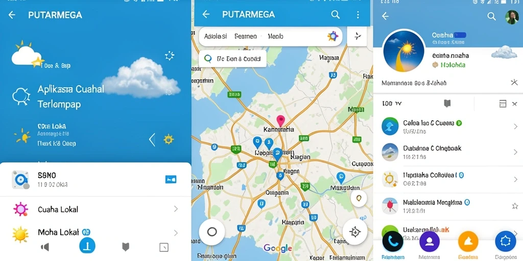Antarmuka PUTARMEGA menampilkan informasi cuaca terkini secara jelas.