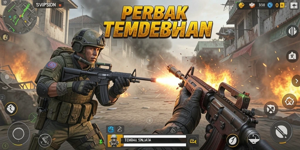 Tampilan antarmuka game Tembak Senjata yang menarik.